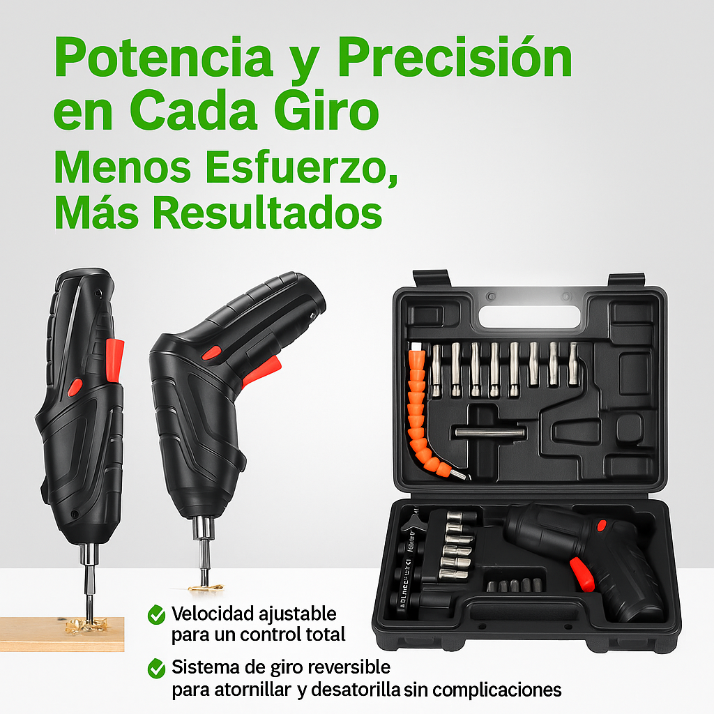 Bitronik®- Kit Destornillador Automático 47 Piezas